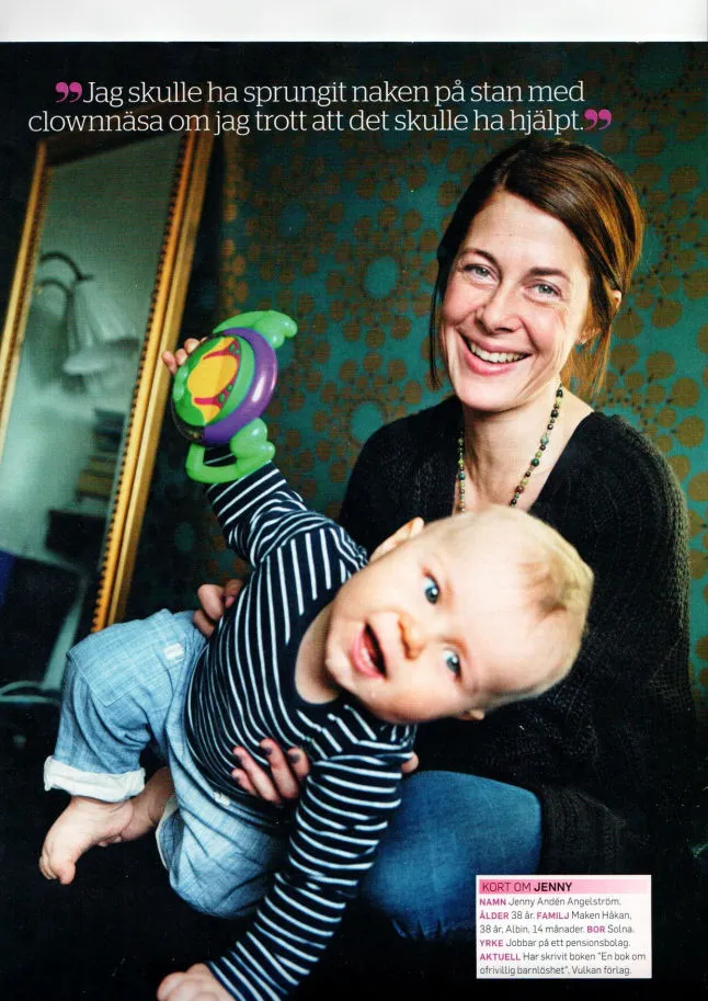 Magazine article page 2 — Jenny with her son Albin